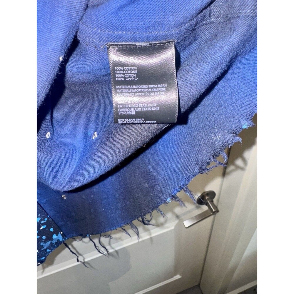 Amiri Crystal Painter Blue Flannel Shirt Men's US L French Size 52 - Picture 3 of 3